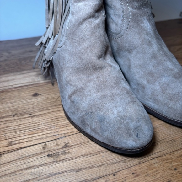 Sam Edelman Suede Fringe Ankle Boots Size 7M - Picture 9 of 13